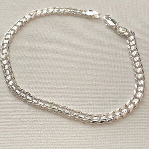 Silver Curb Chain Ankle Bracelet